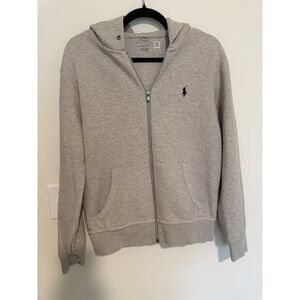 Polo Ralph Lauren Mens Full Zip Hoodie Heather Gray Pony Logo Size Small